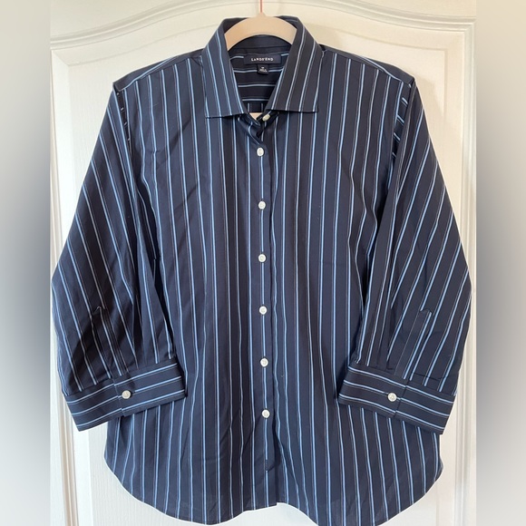 Lands' End | Tops | Xlarge 6p Lands End Blue Preppy Button Down Shirt ...